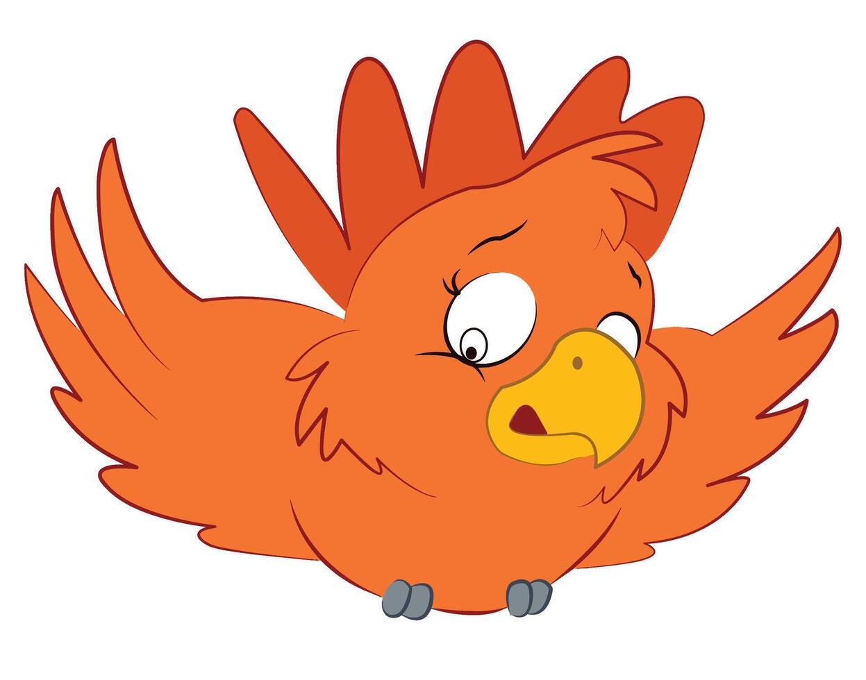 A scared bird illustration vector