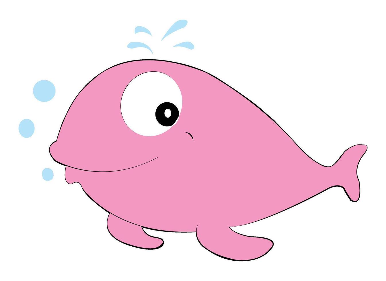 Pink dolphin isolated on white background vector