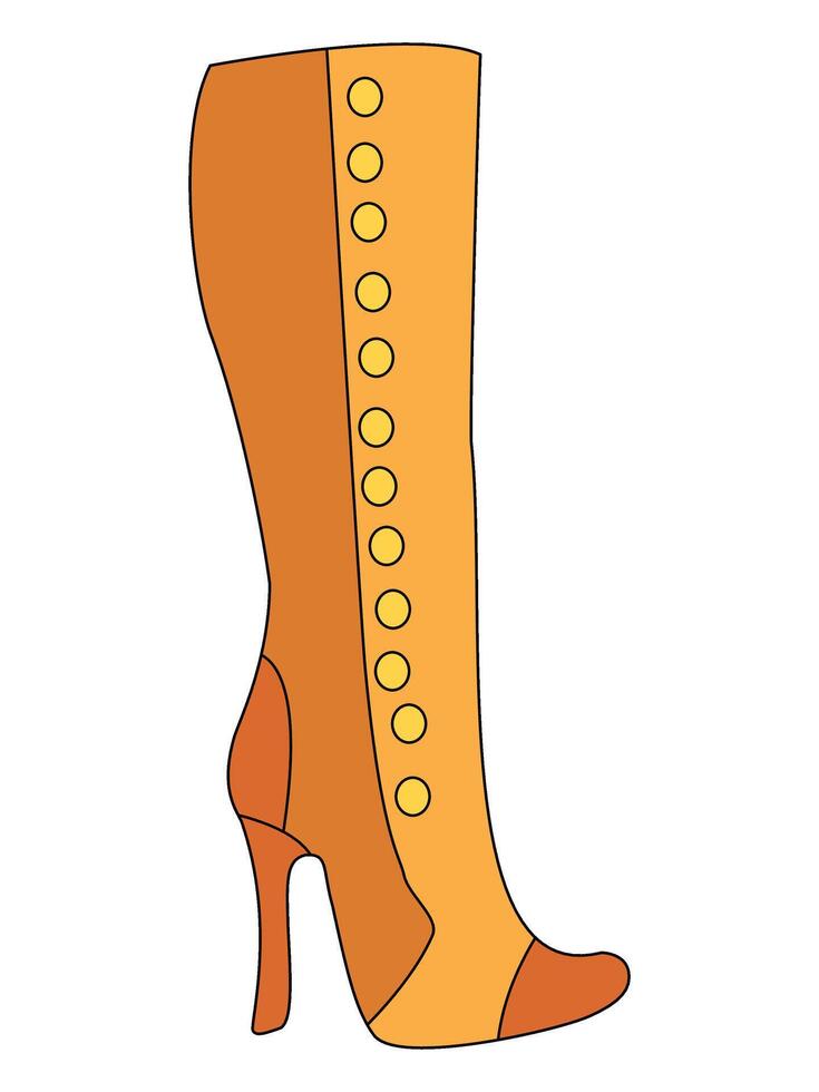 Long high heels boot isolated on white background vector