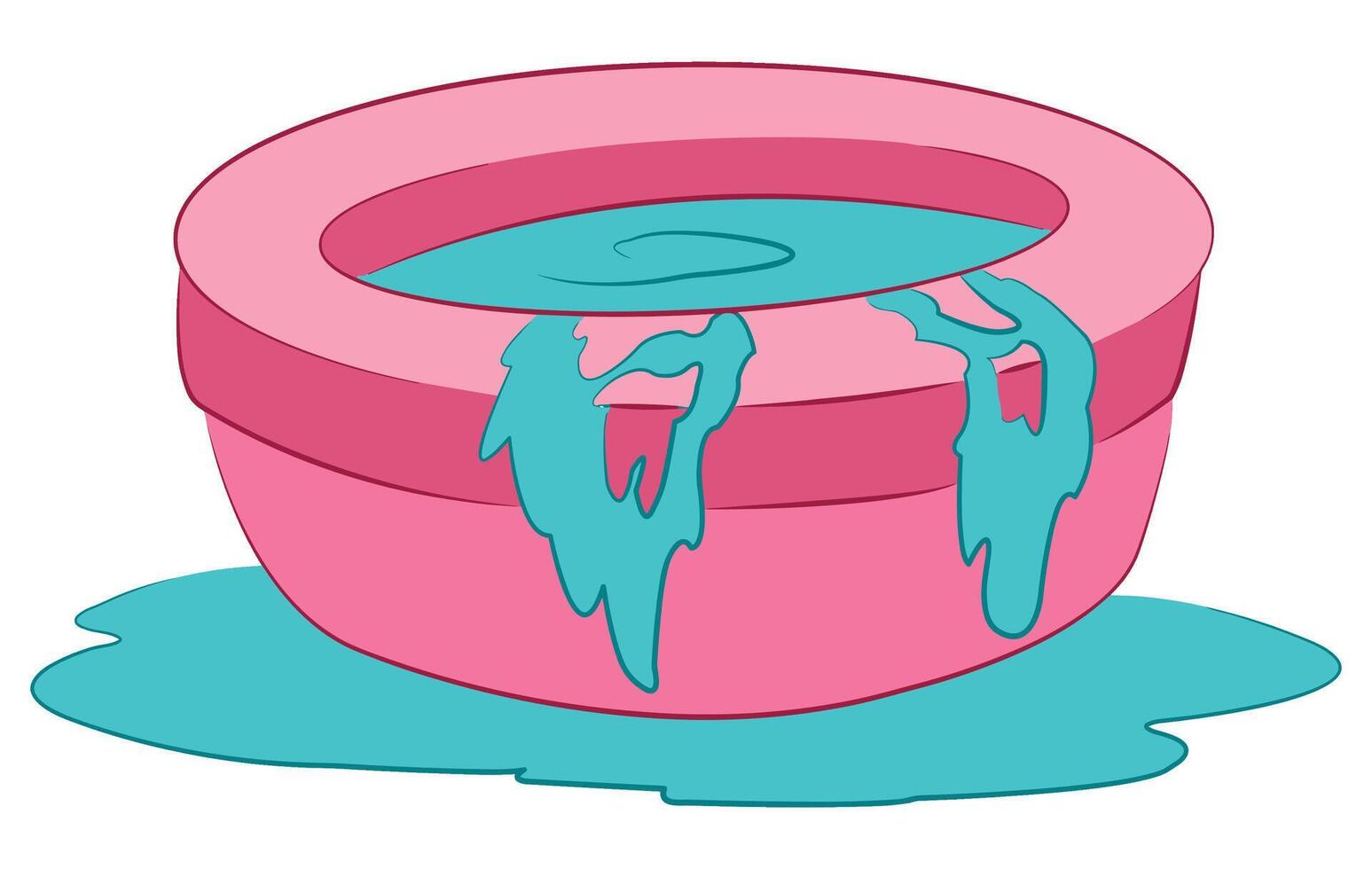 Water overflowing from the tub vector