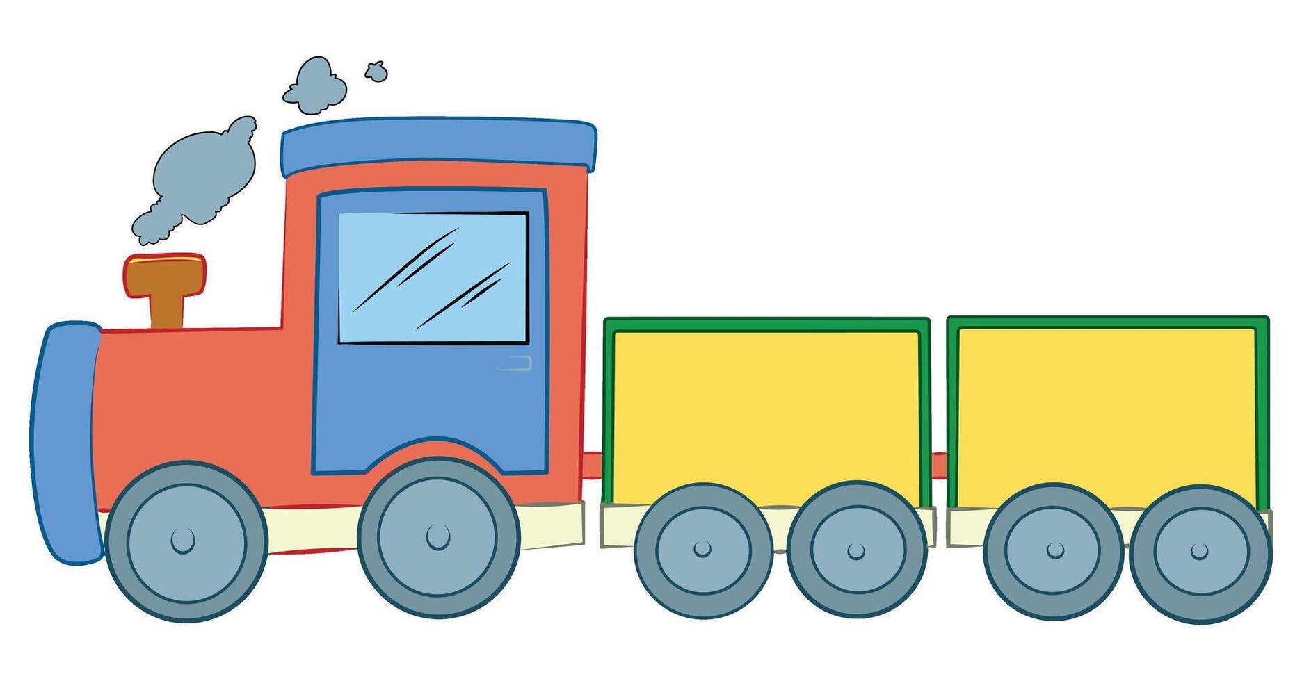 Toy train isolated on white background vector