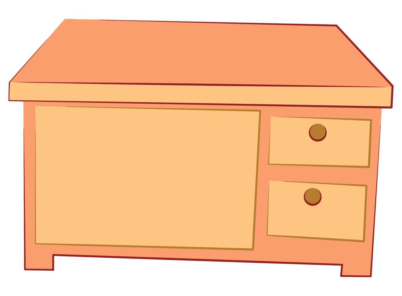 Computer table isolated on white background vector