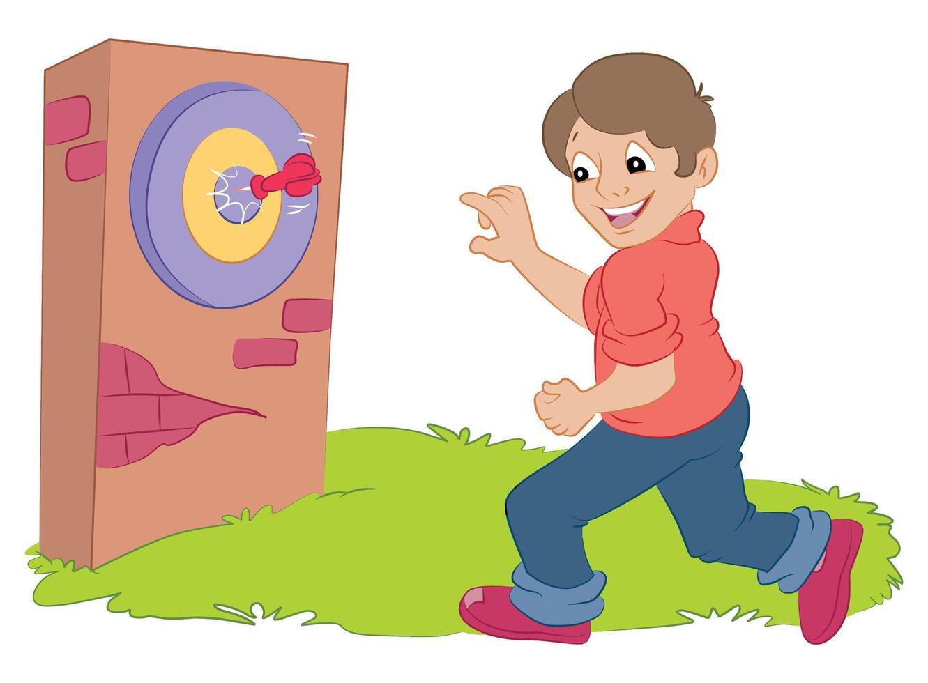Boy targat on centre bullseye illustration vector