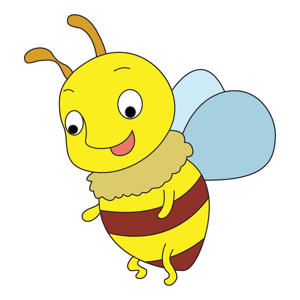 A happy honey bee isolated on white background vector