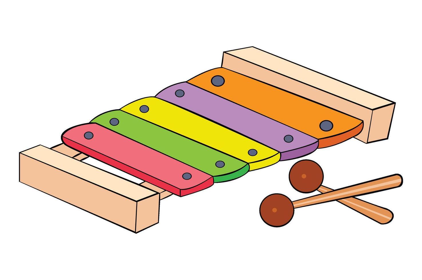 A xylophone isolated on white background vector