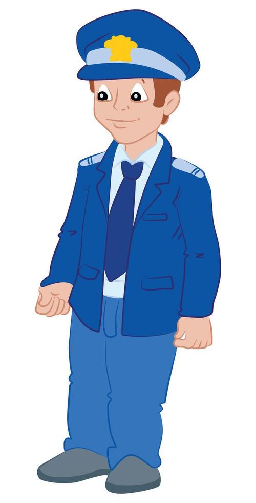 Pilot isolated on white background vector