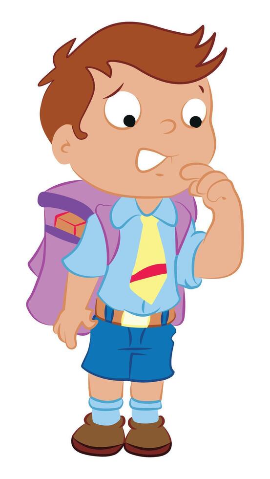 School boy wearing school uniform and thinking vector