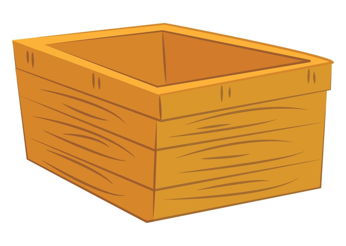 Wooden blank box isolated on white background vector