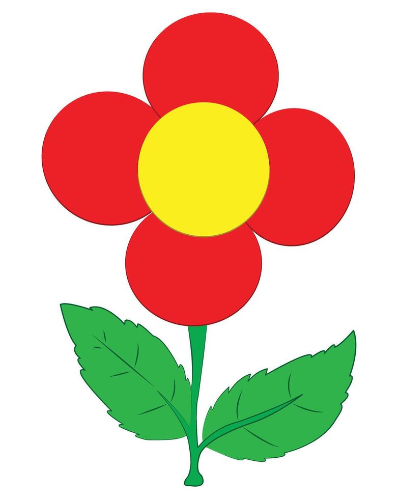 Red flower isolated on white background vector
