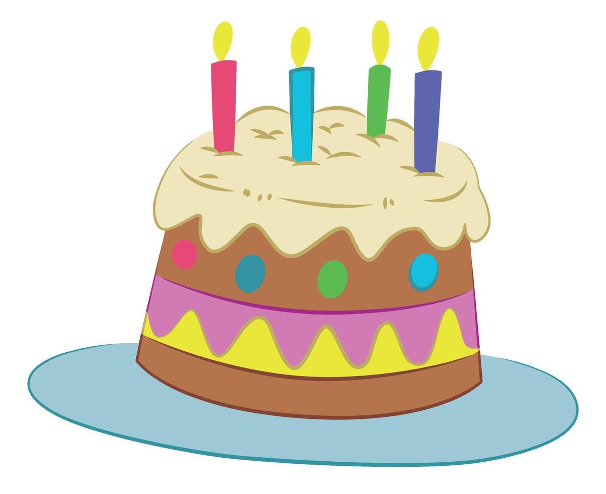A birthday cake illustration vector
