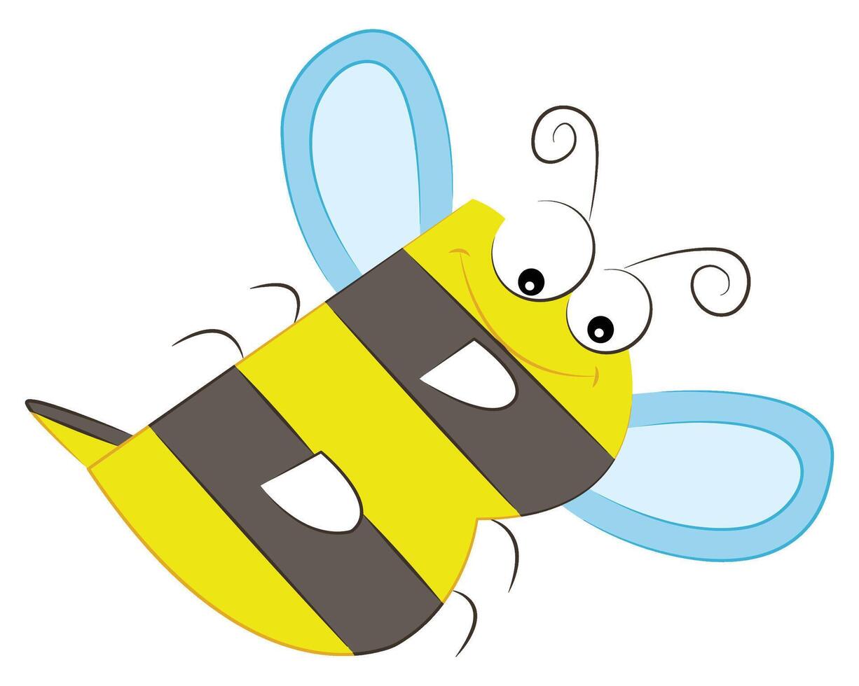Cute B letter Bee vector