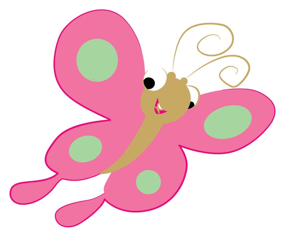 Cute butterfly flying isolated on white background vector