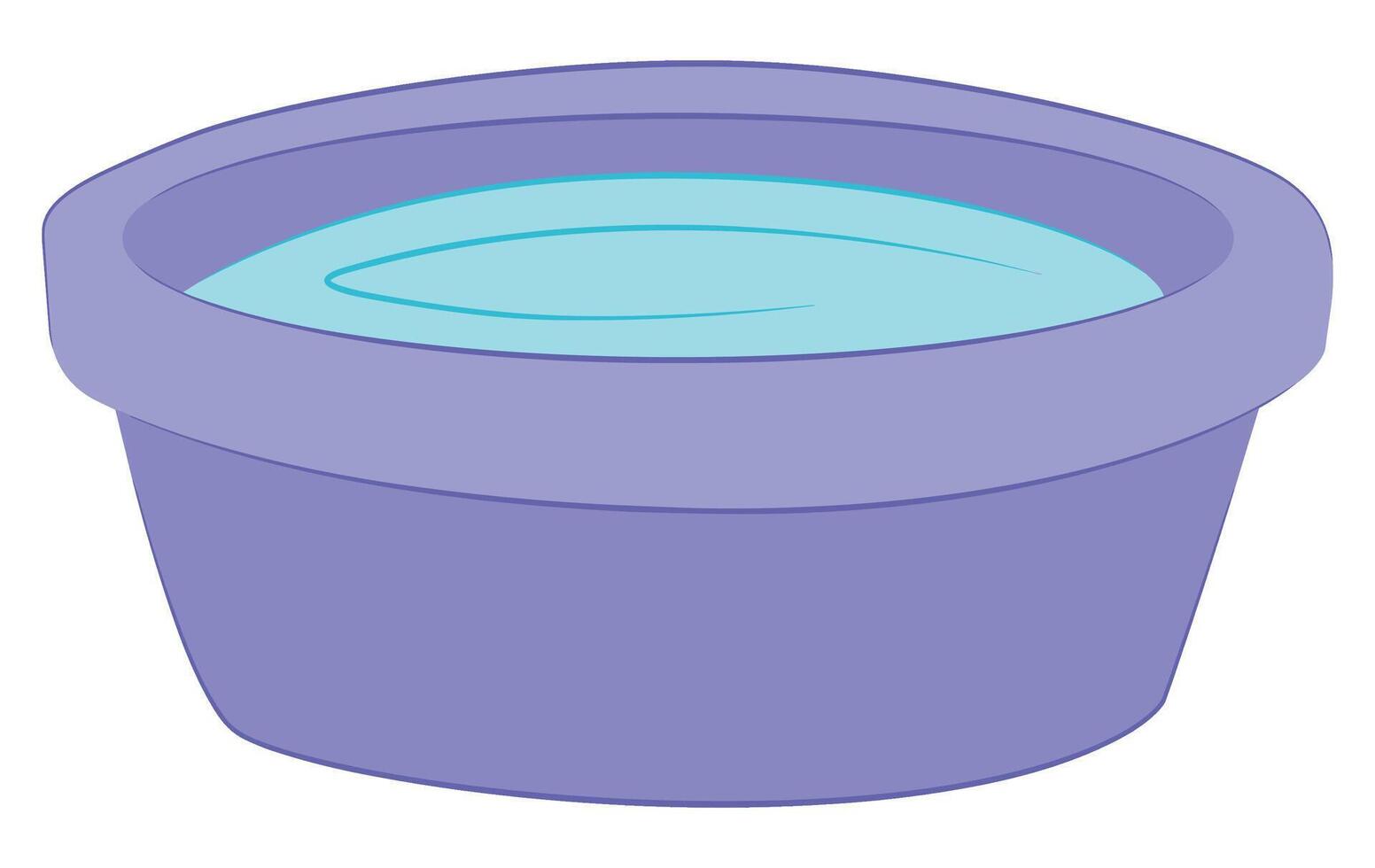 Tub with water isolated on white background vector