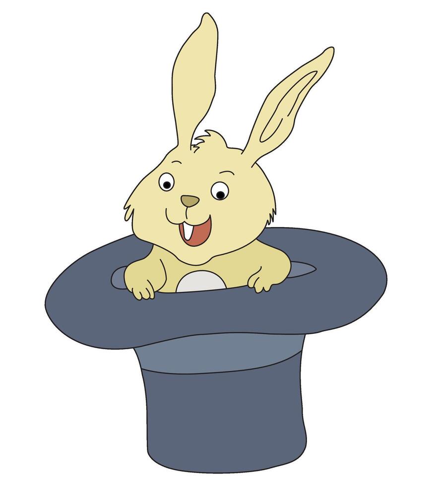 Cute bunny in wizard hat vector