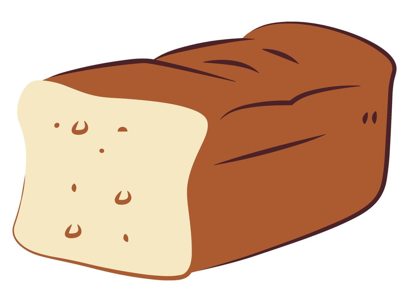 Brown bread isolated on white background vector