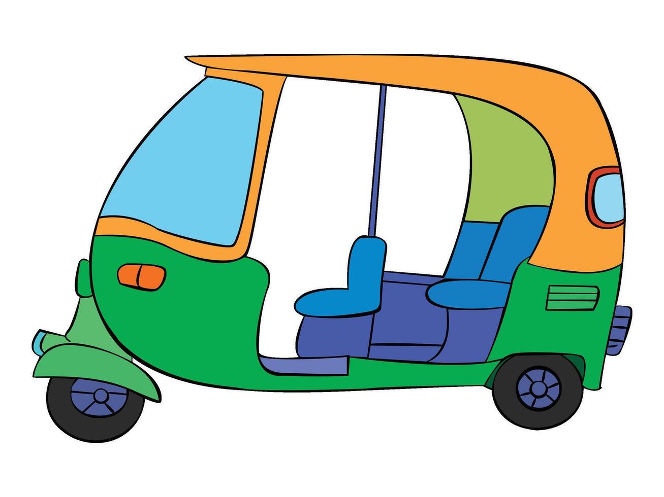 An auto rickshaw isolated on white background vector