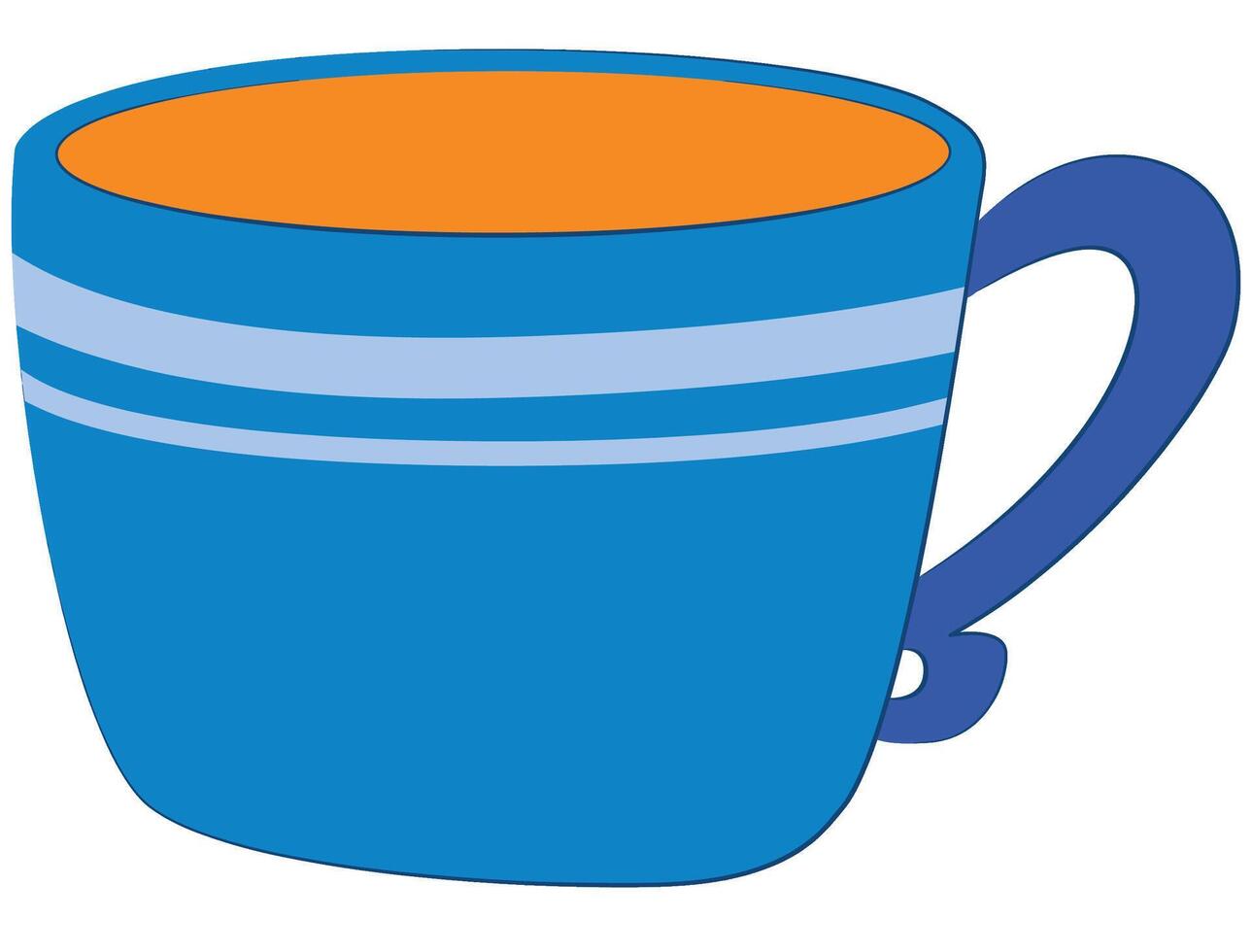 Blue tea cup isolated on white background vector