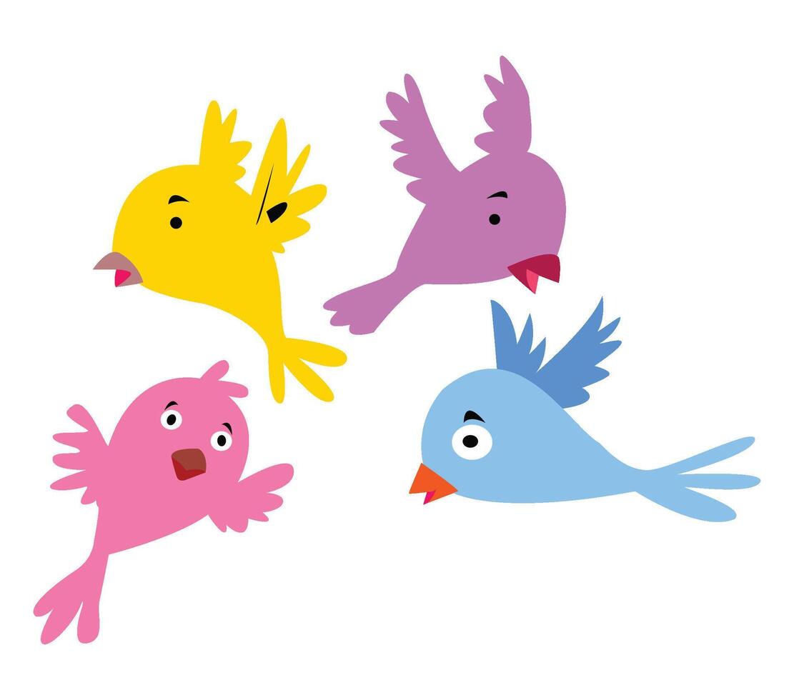 A group of birds singing vector