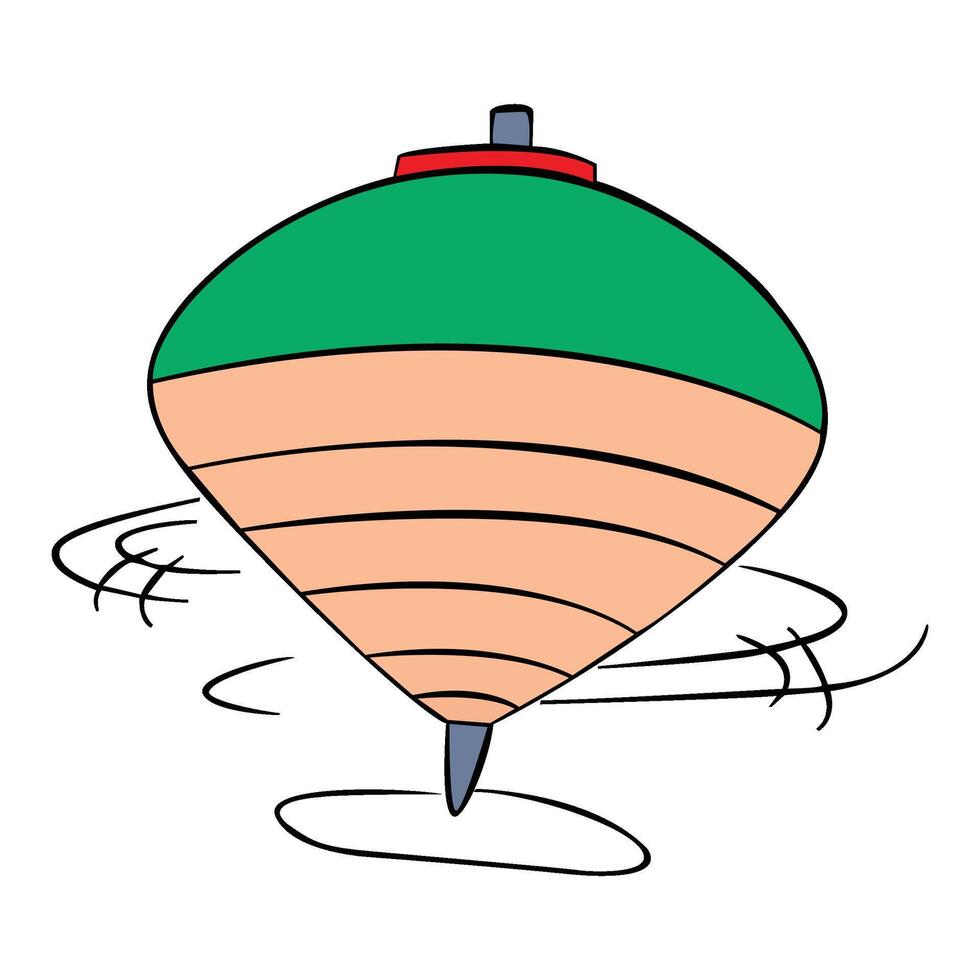 A spinning top moving rapidly vector