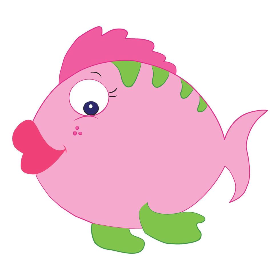 A Pink fish isolated on white background vector