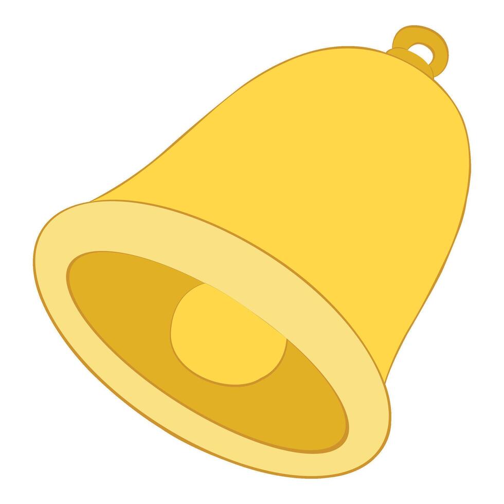 A yellow bell isolated on white background vector