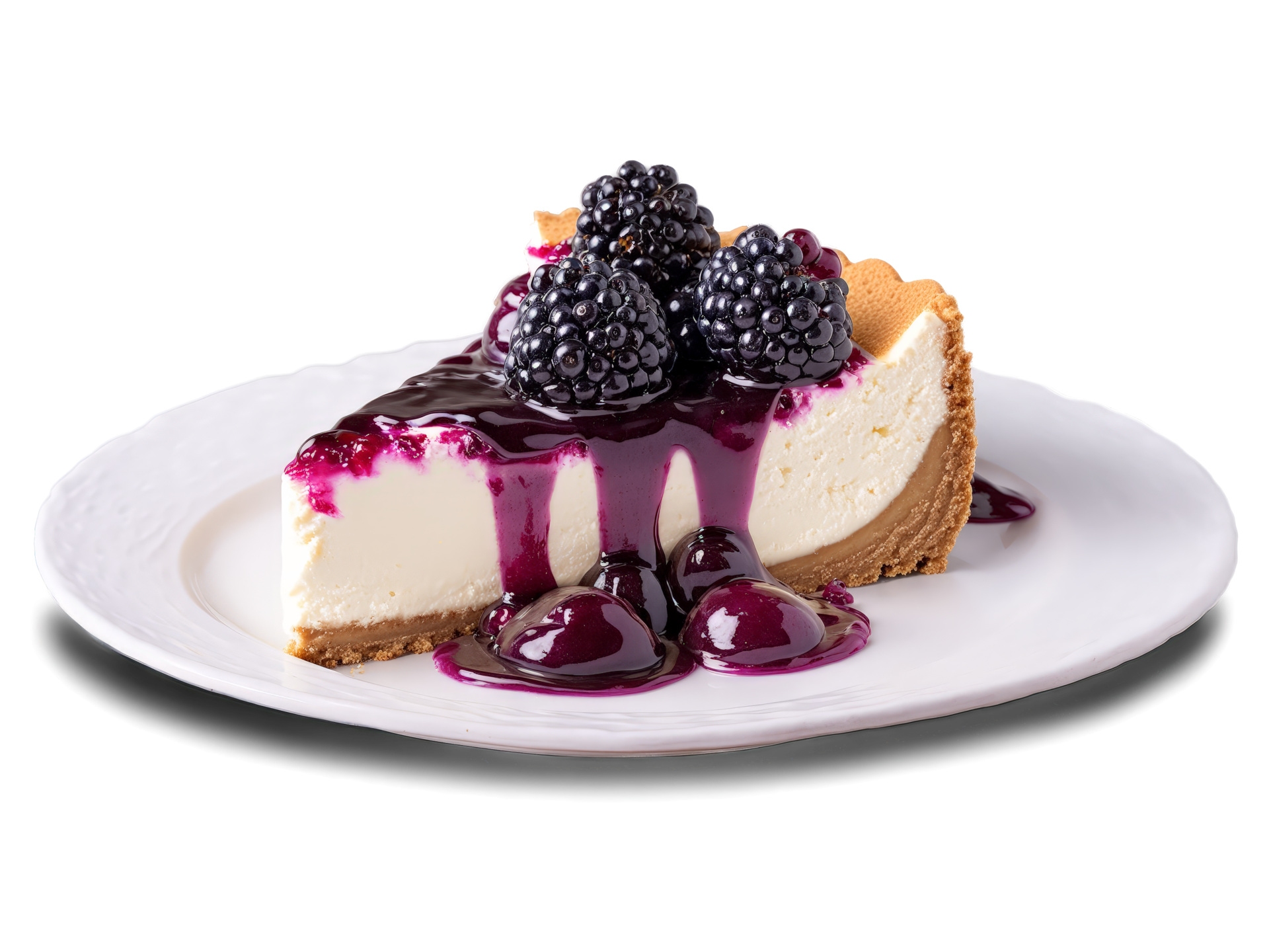 Cheesecake creamy cheesecake with graham cracker crust topped with 