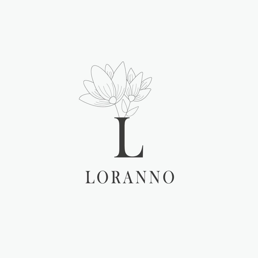 L letter logo with a creative floral concept for company business beauty real estate premium vector