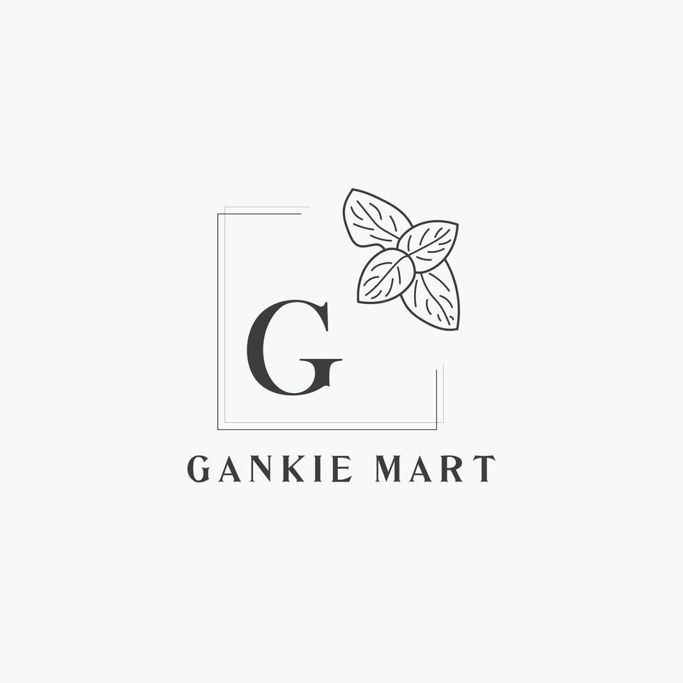 G letter logo with a creative floral concept for company business beauty real estate premium vector