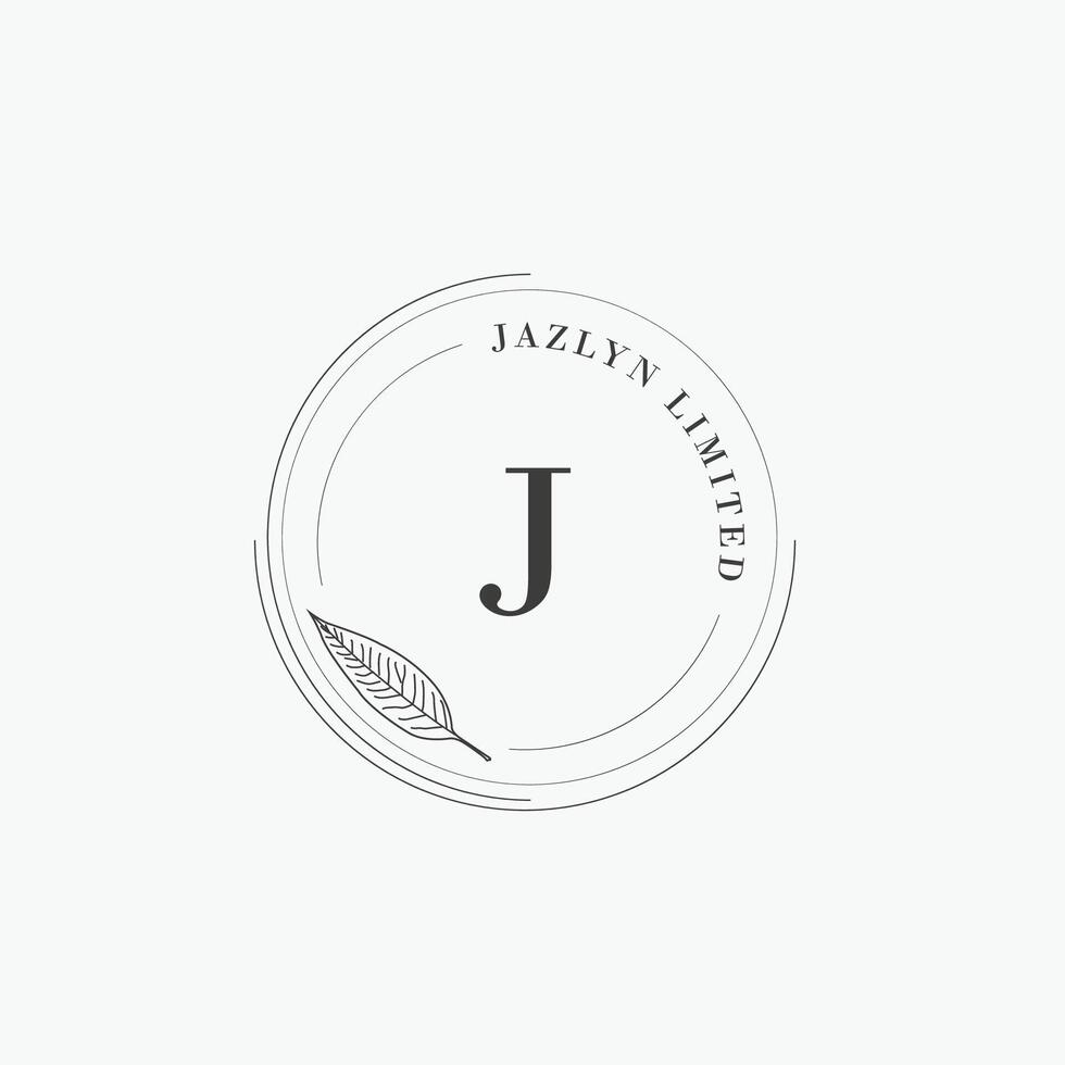 J letter logo with a creative floral concept for company business beauty real estate premium vector