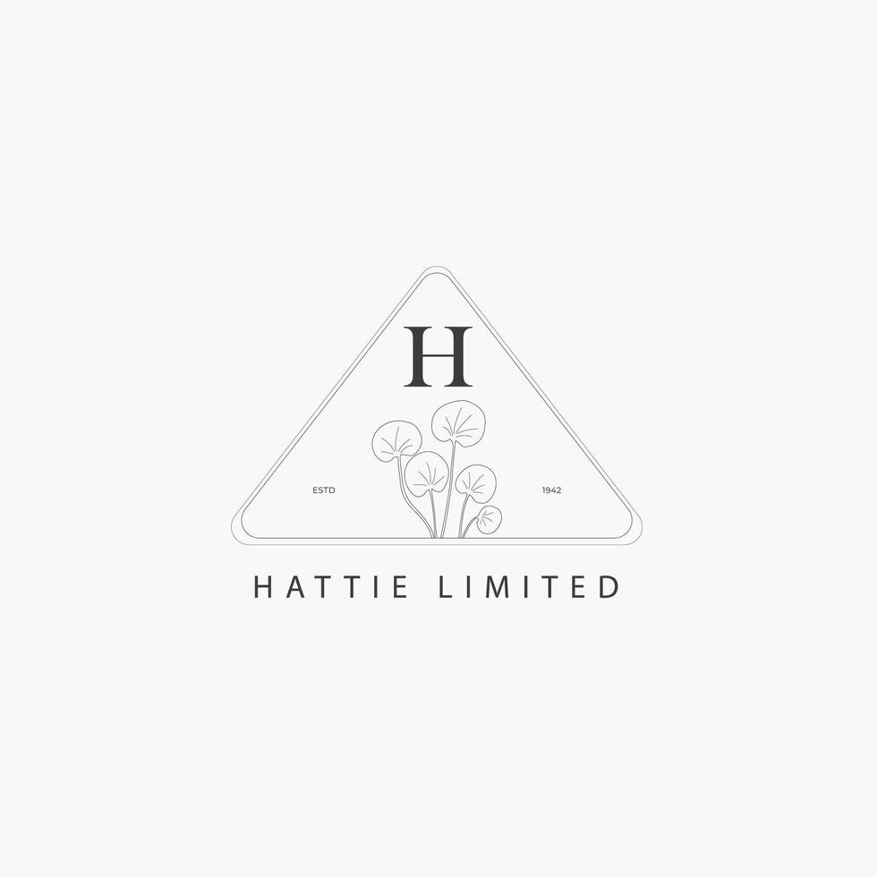 H letter logo with a creative floral concept for company business beauty real estate premium vector