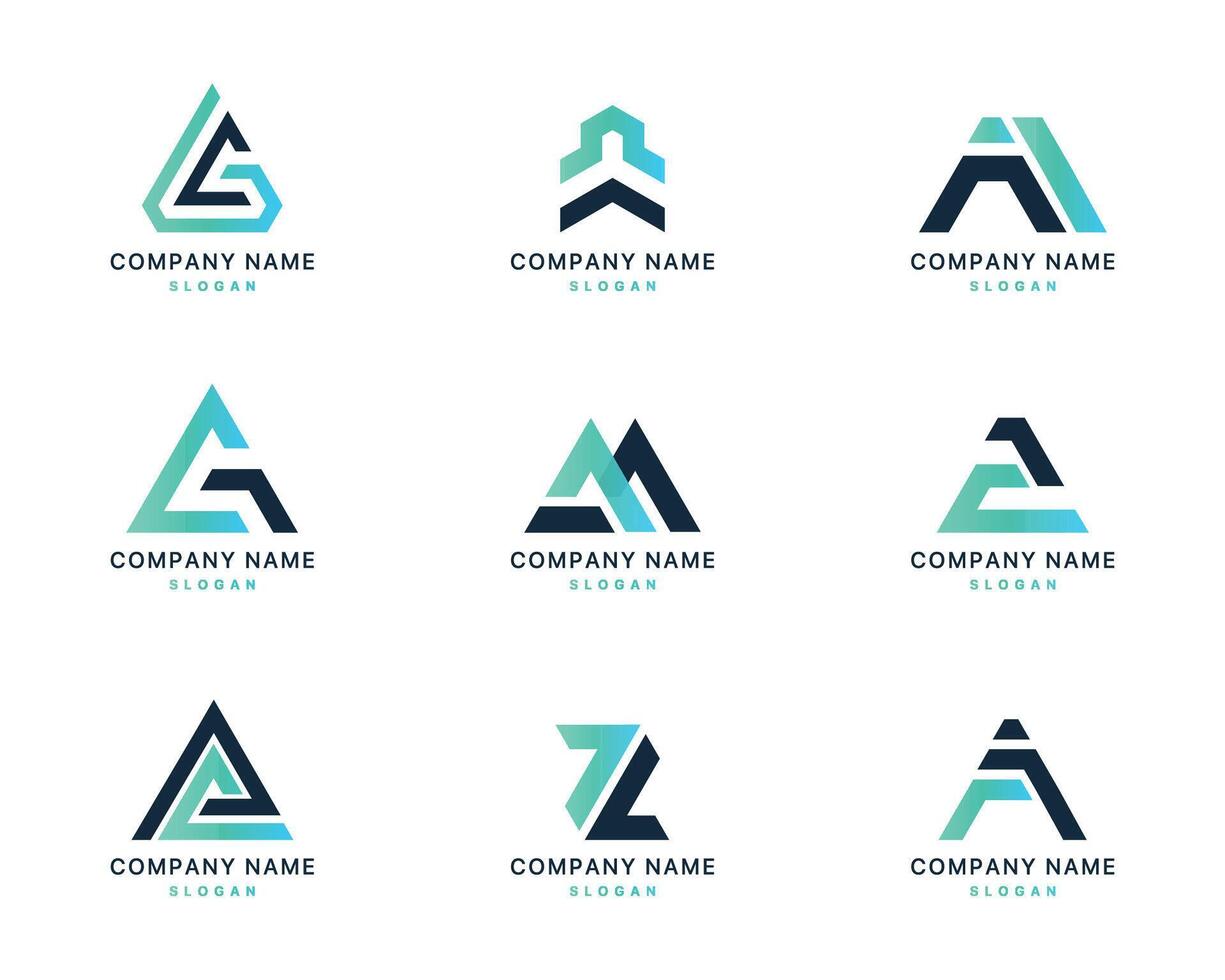Set of company logo design ideas vector