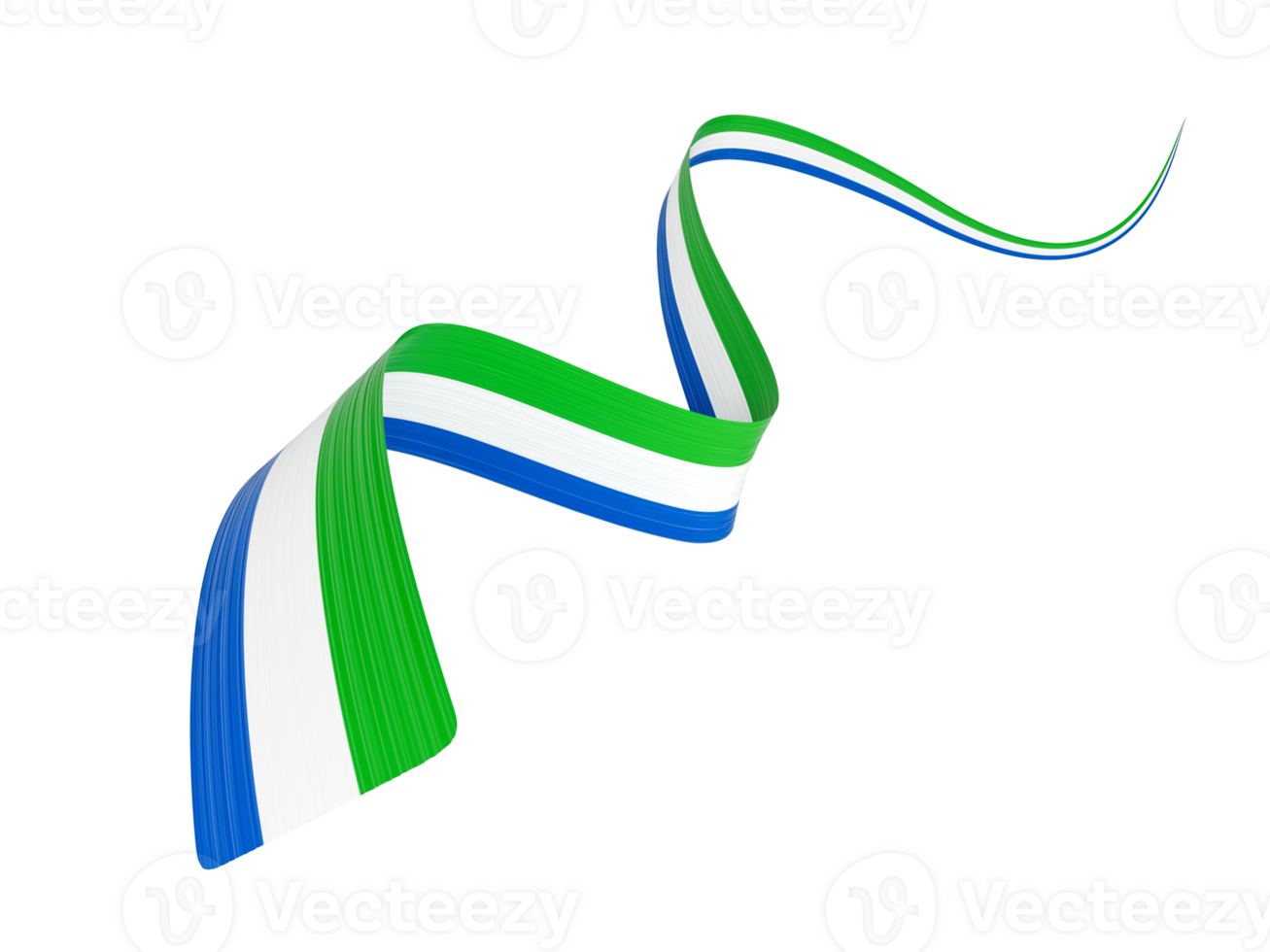 3d Flag Of Sierra Leone, 3d Wavy Shiny Sierra Leone Ribbon, 3d illustration png