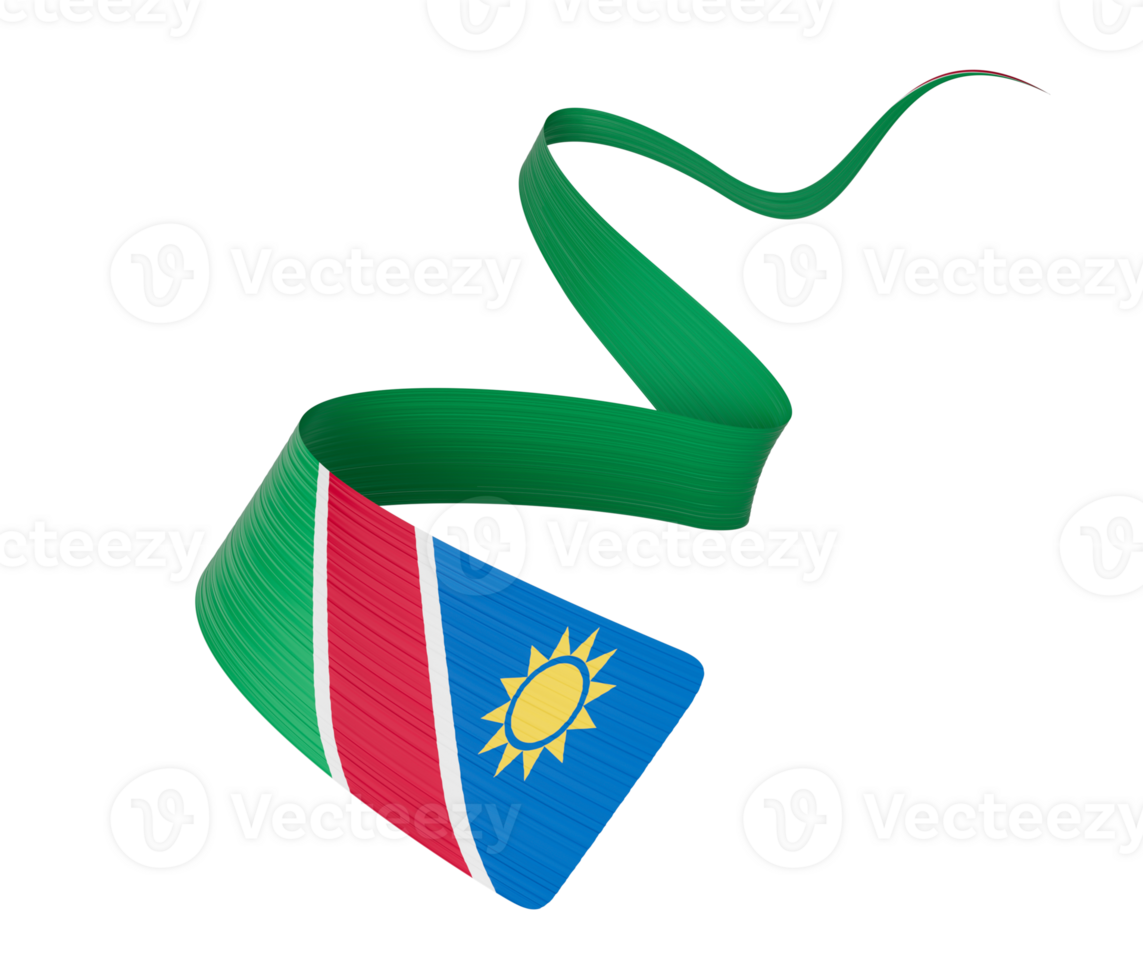 3d Flag of Namibia Country, 3d Waving Ribbon Flag of Namibia, 3d illustration png
