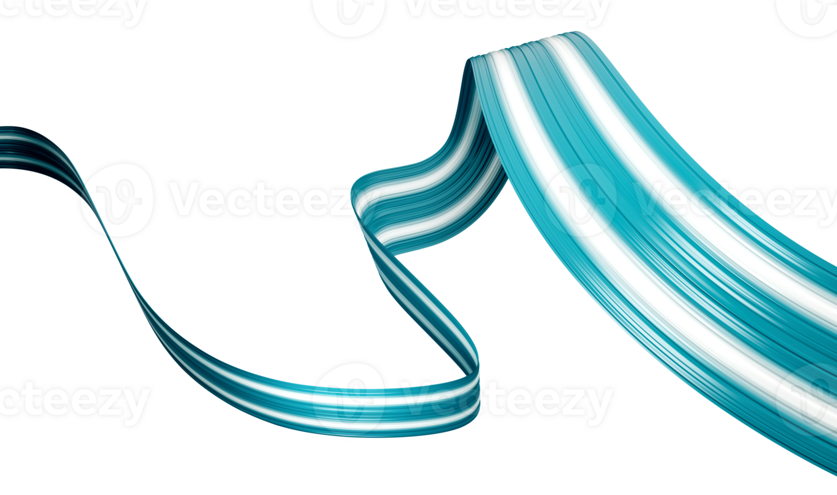 Teal ribbon awareness . Symbolic Post Traumatic Stress Disorder - PTSD. 3d illustration. png