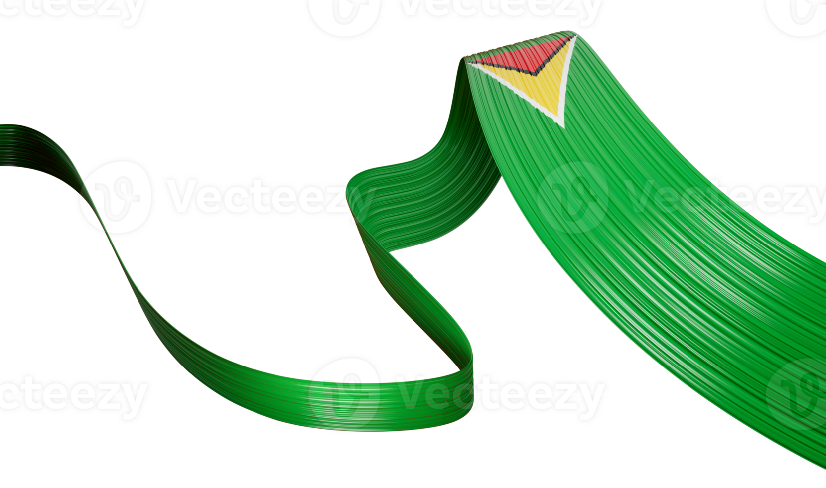 Guyana flag symbol national banner. Independence Day 3d Illustration banner with realistic Ribbon flag png