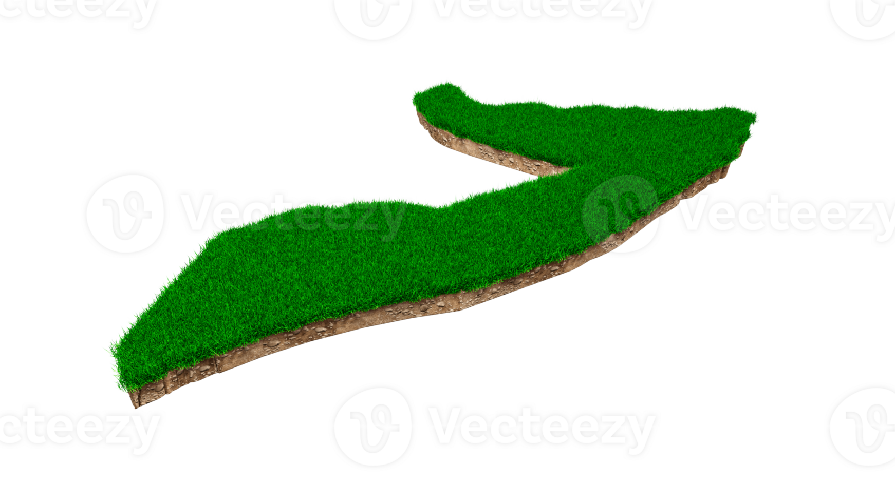 Somalia Map soil land geology cross section with green grass and Rock ground texture 3d illustration png