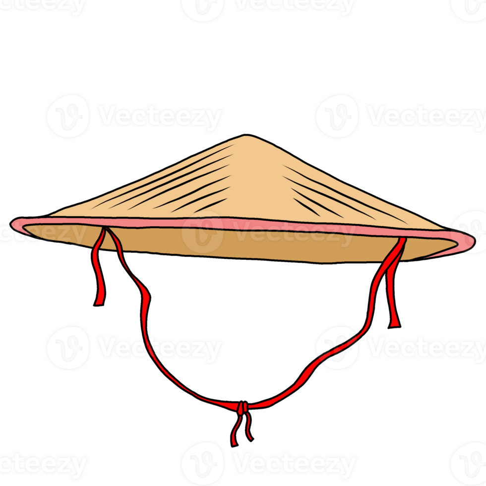 Vietnamese traditional hat caping flatstyle png