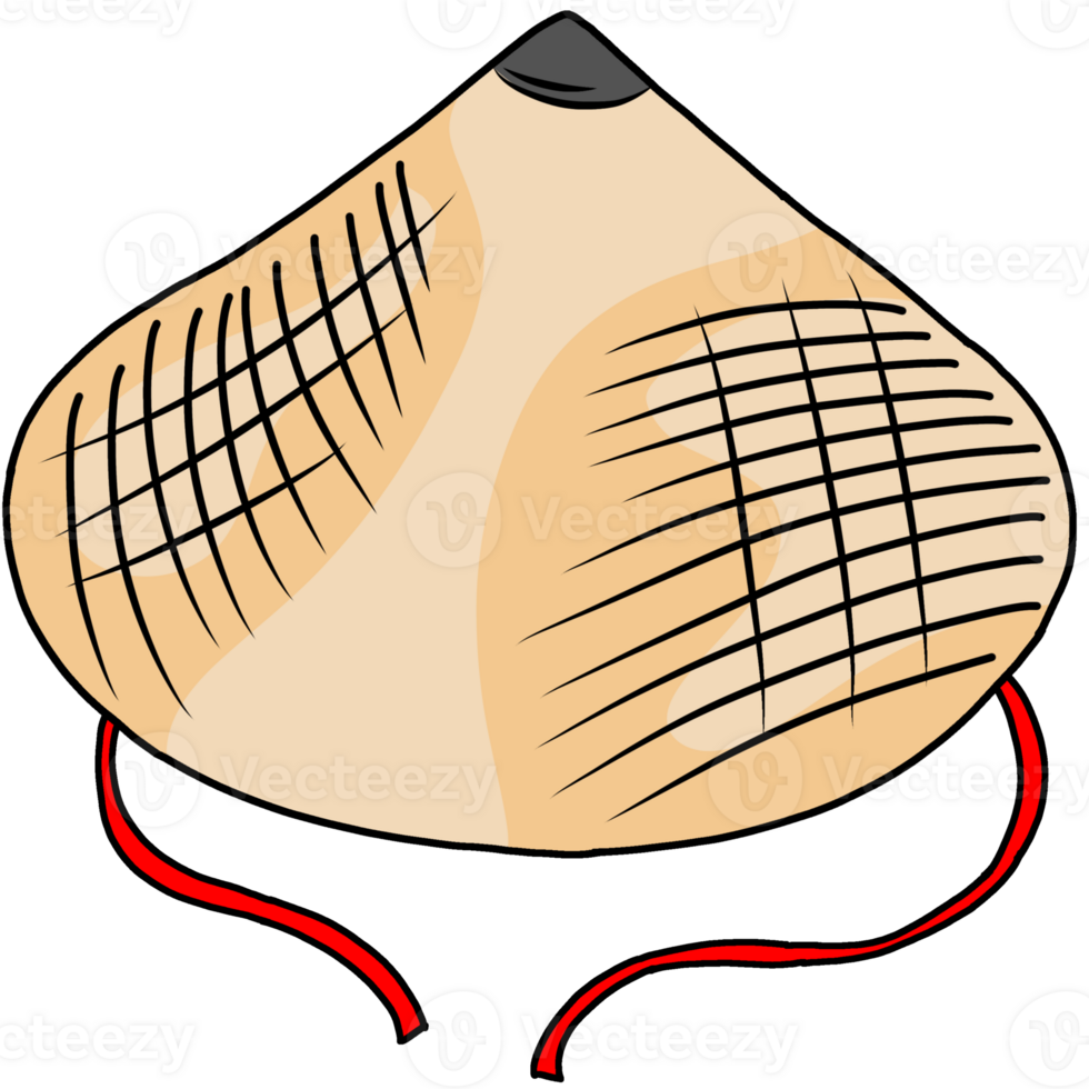Vietnamese traditional hat caping flatstyle png