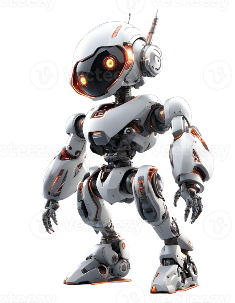 3D Robot Illustration, Futuristic robot clipart, transparent background png