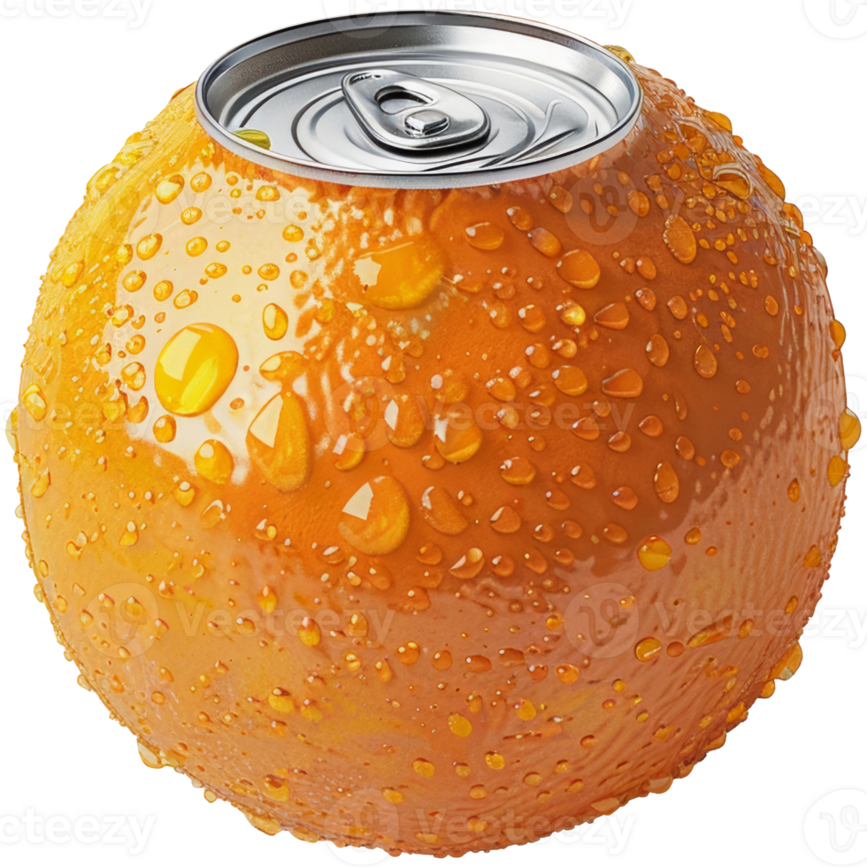 Orange fruit with drink can lid, transparent background 45926713 PNG