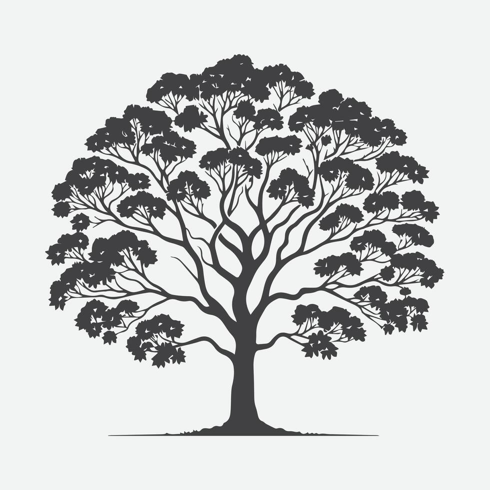 Print Majestic Silhouettes, The Enchanting Elegance of Sassafras Trees vector