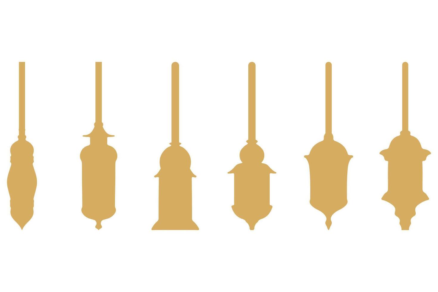 Islamic lantern illustration design set vector