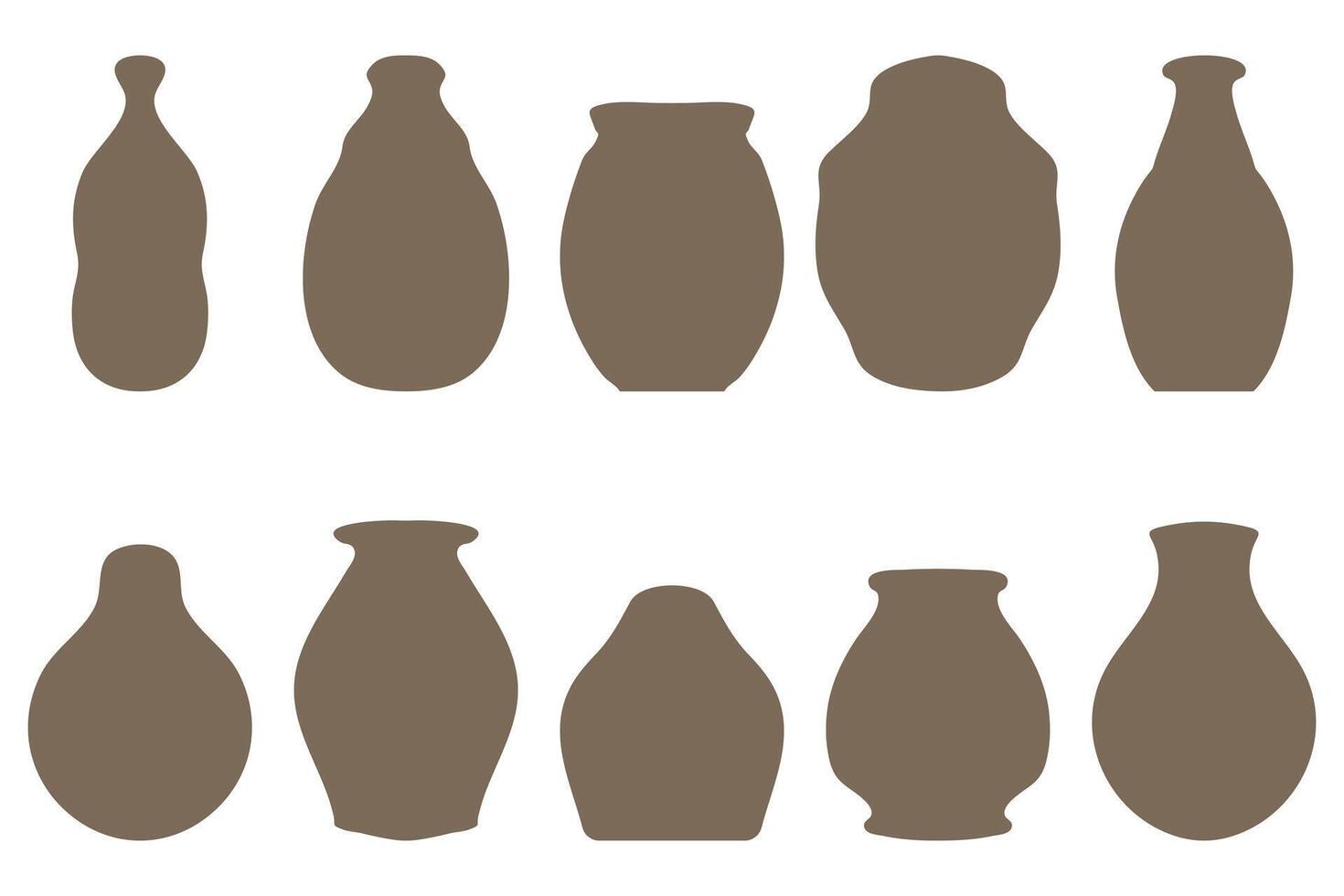 Simple Clay pot icon set vector