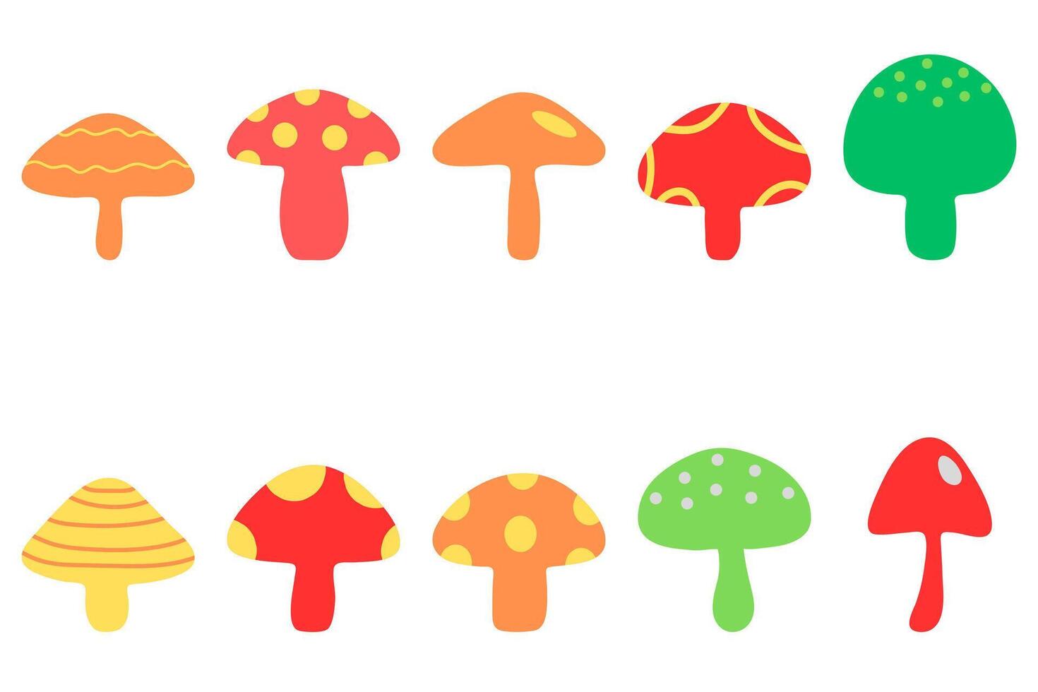 Decorative mushroom illustration design set vector