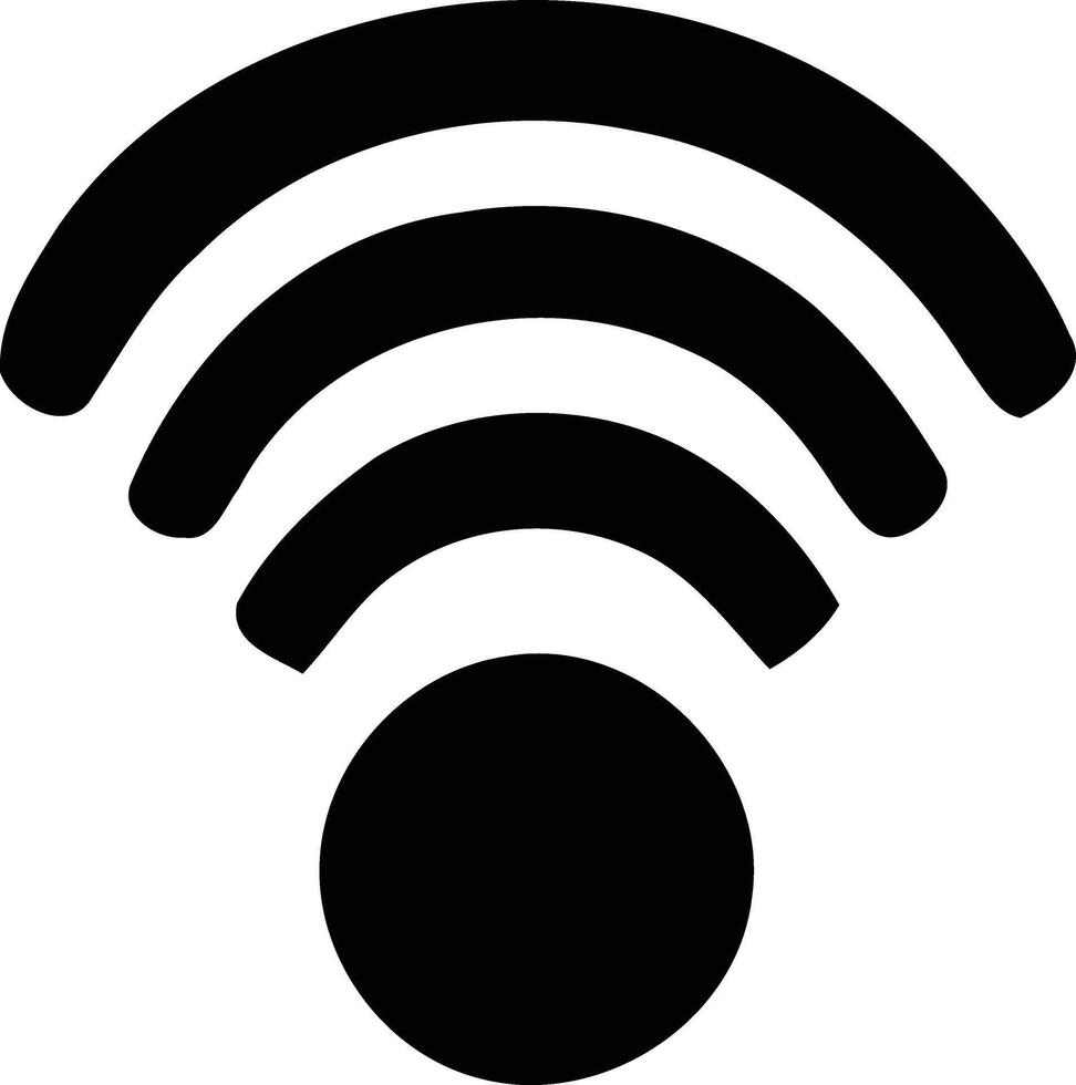 Minimalist Black and White WiFi Connectivity Symbol. vector