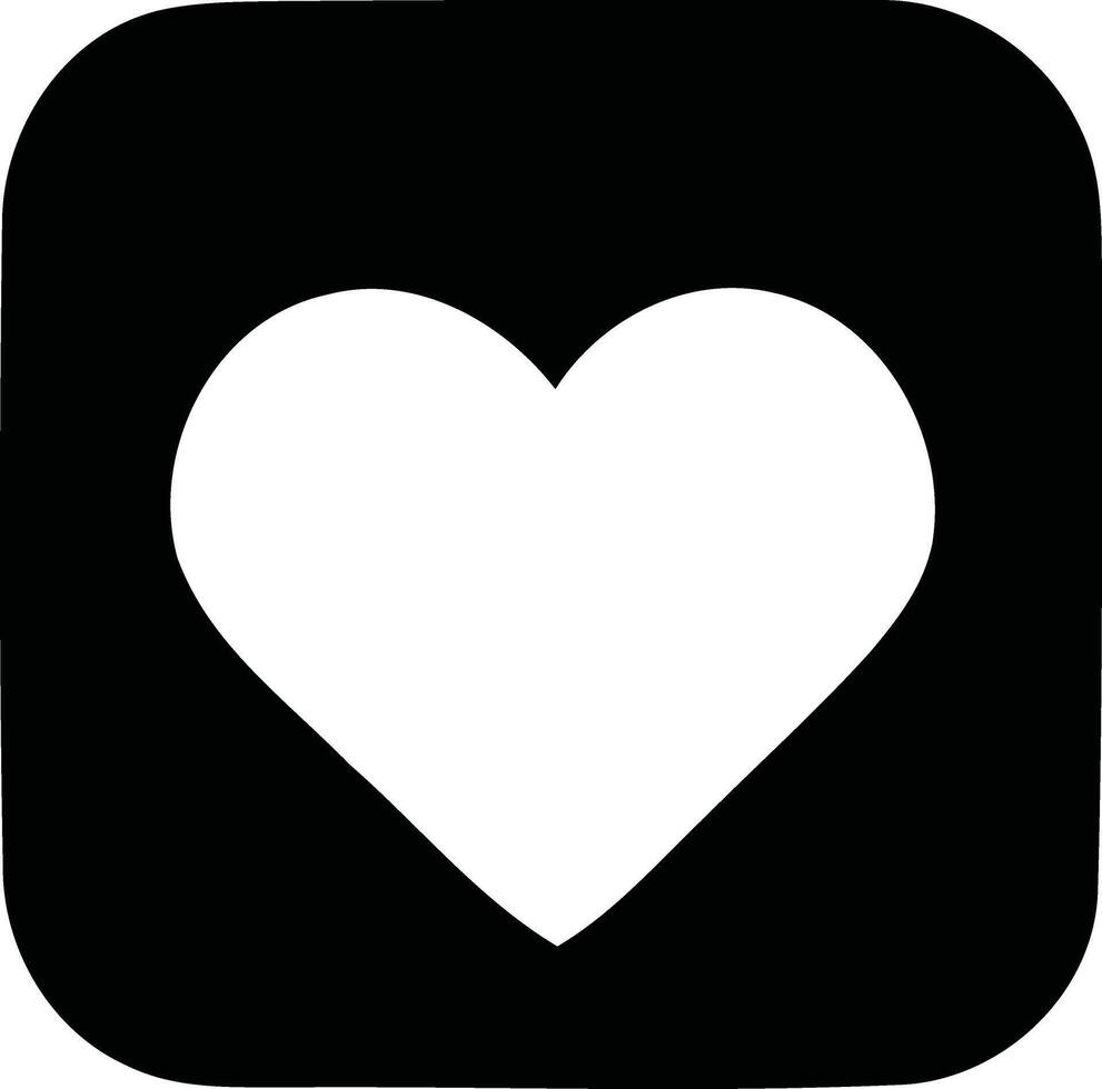 Flat Minimal Design, Monochromatic Heart Icon Featuring a White Border. vector