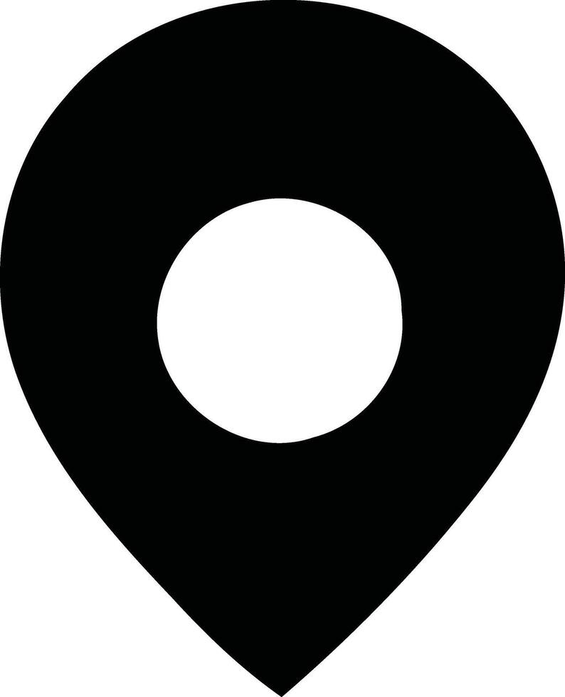 Minimalist Black and White Location Marker Icon. vector