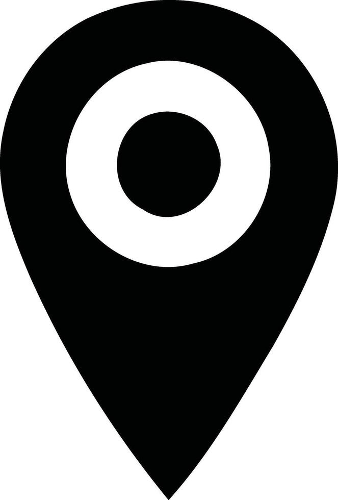 Minimalist Black and White Location Marker Icon. vector