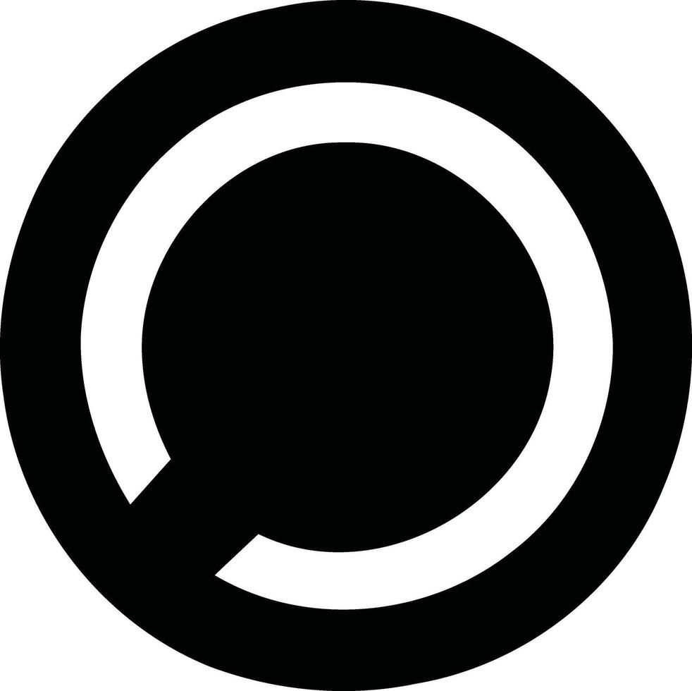 Black and White Circle Minimalism Logo Design. vector