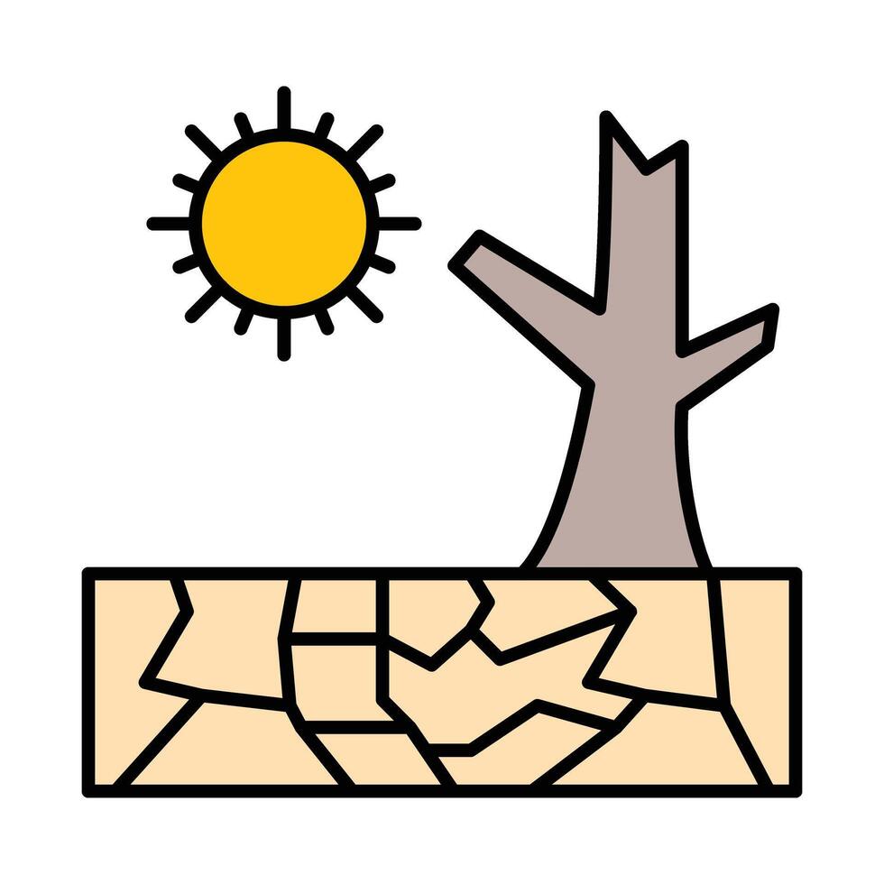 Drought Line Icon vector